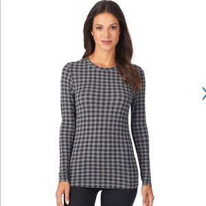 NWT Cuddl Duds Softwear w/ Stretch L/S Crew in Tonal Buffalo SIze: XS